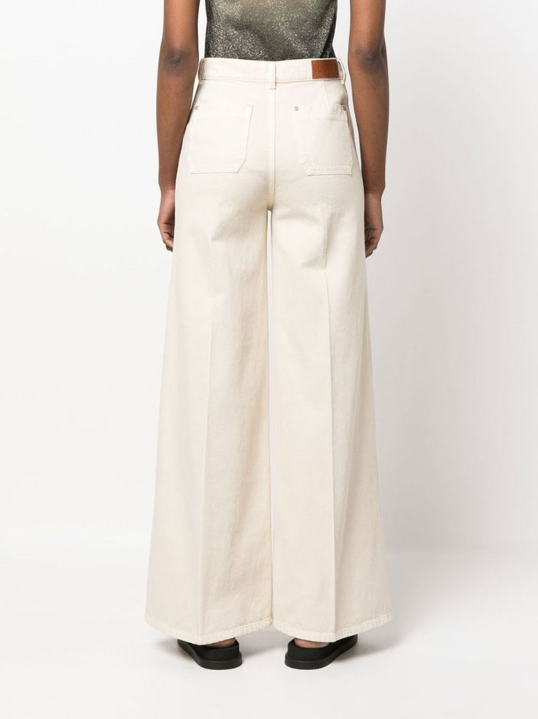 Neutral Wide-leg Denim Jeans