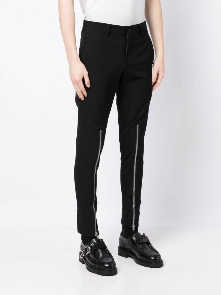Black Zip-up Skinny Trousers