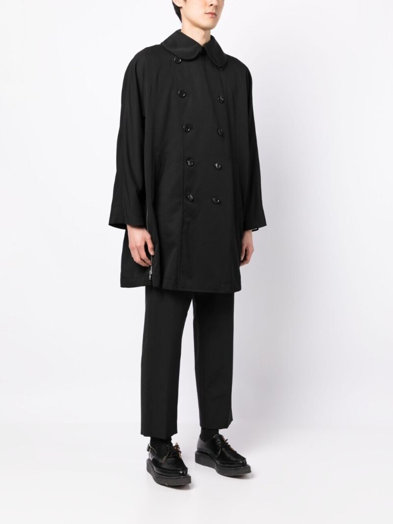 Black Double Breasted Wool Coat