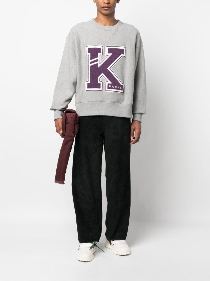 Grey Varsity Crew Neck Sweatshirt