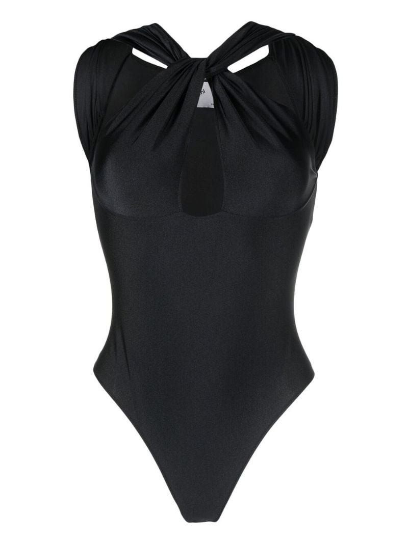 Black Twist Cut-out Bodysuit