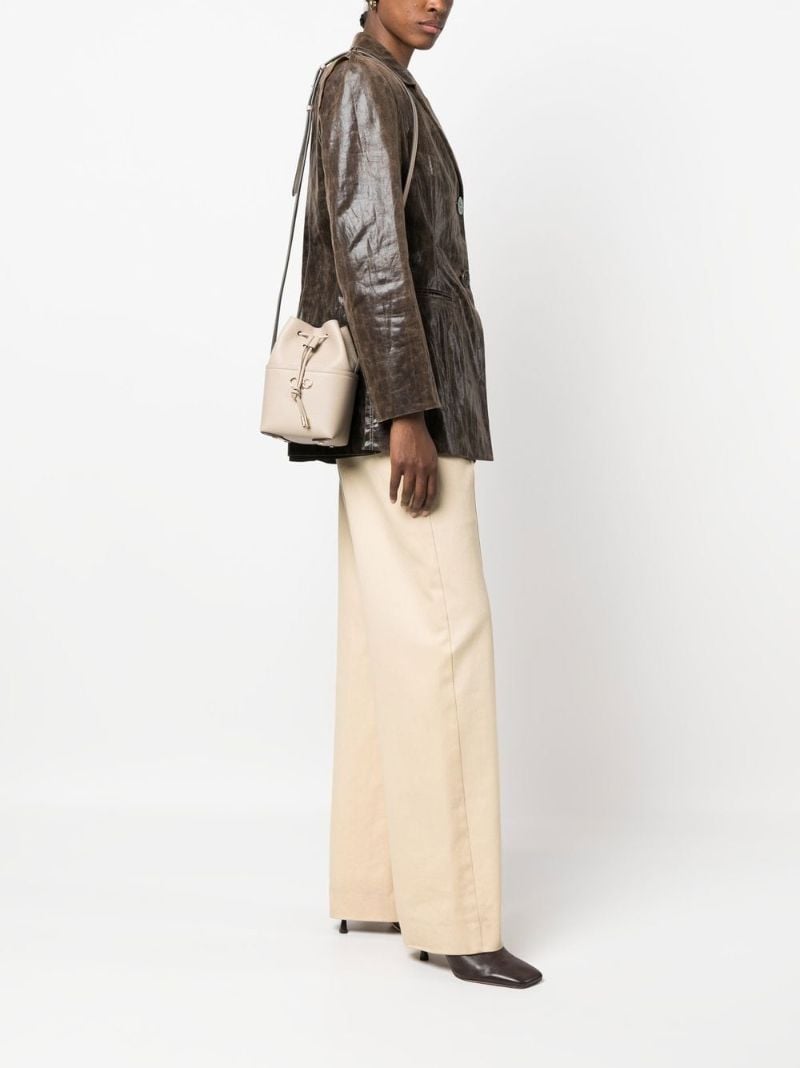 Beige Gancini Bucket Shoulder Bag