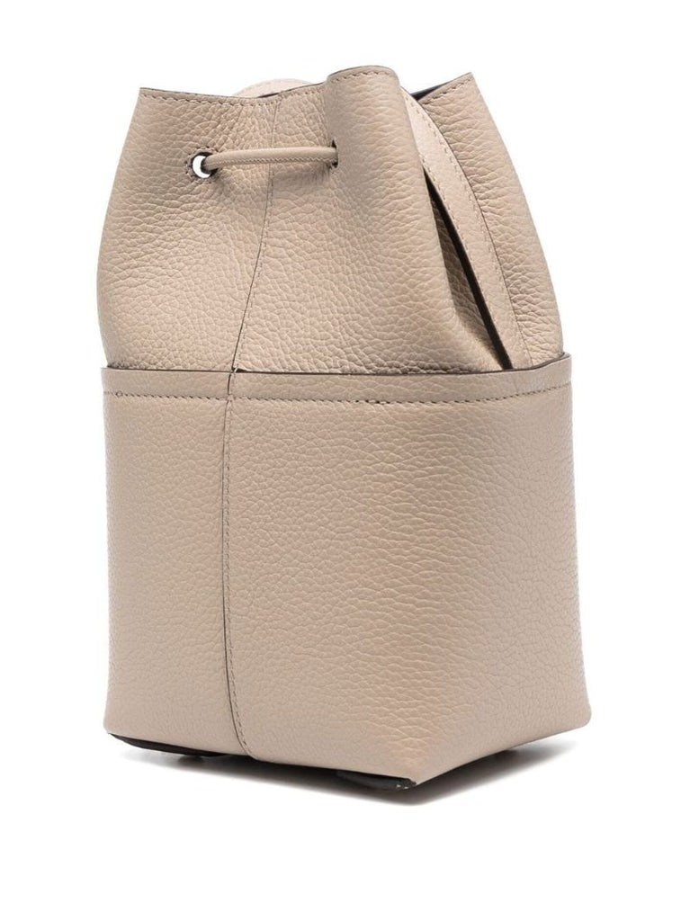 Beige Gancini Bucket Shoulder Bag