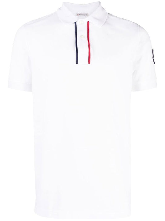 White Logo Patch Polo Shirt