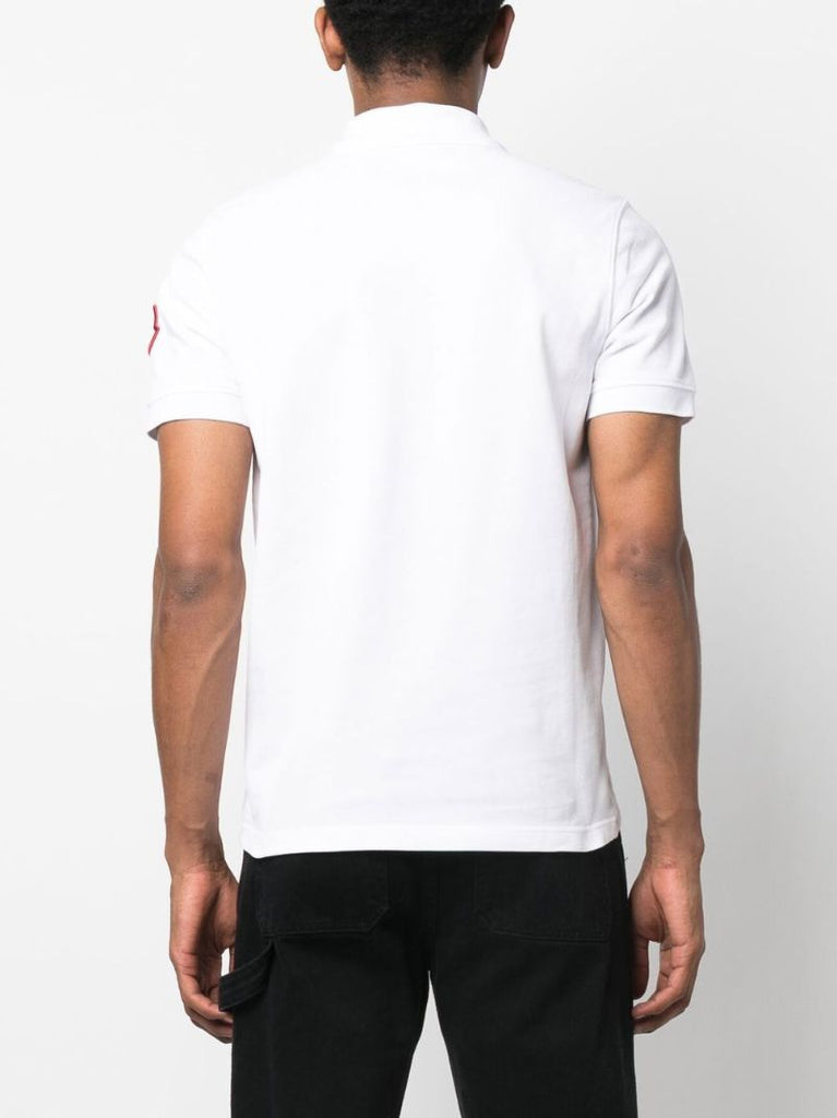 White Logo Patch Polo Shirt