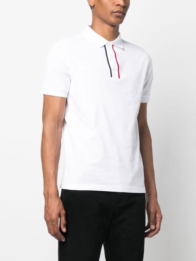 White Logo Patch Polo Shirt