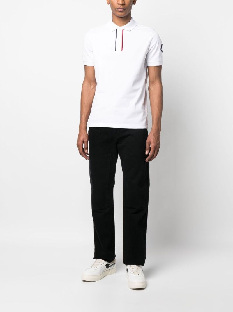 White Logo Patch Polo Shirt