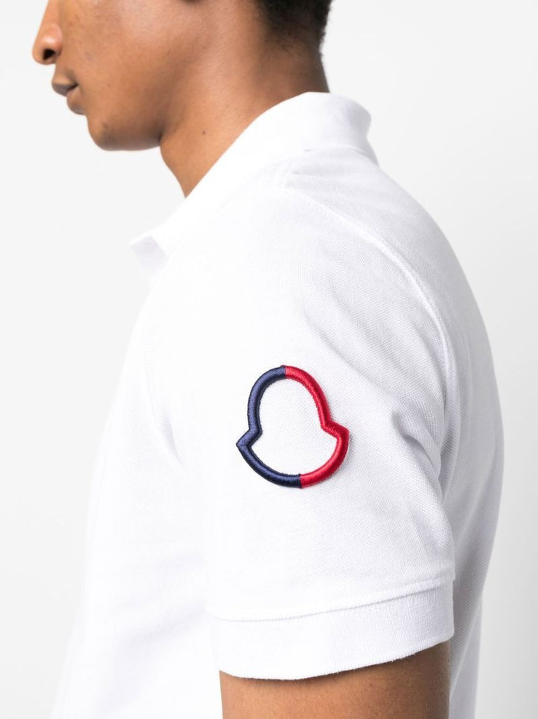 White Logo Patch Polo Shirt