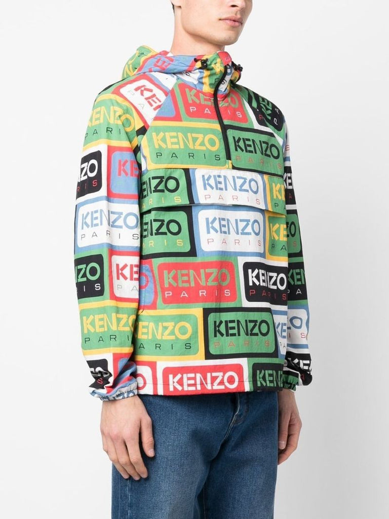 Green Half-zip Hooded Jacket