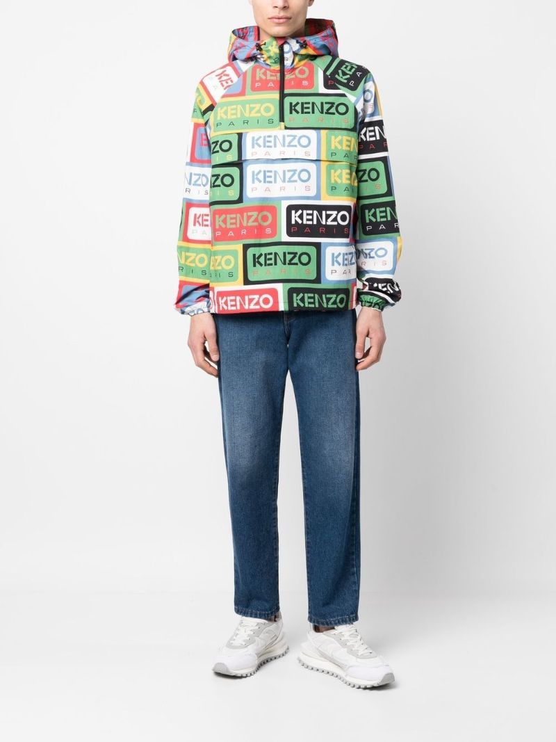 Green Half-zip Hooded Jacket
