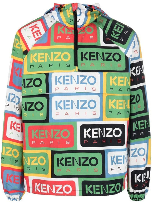 Green Half-zip Hooded Jacket