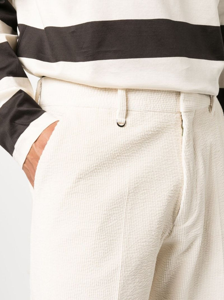 White Straight-leg Corduroy Trousers