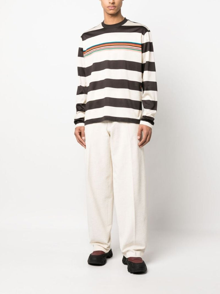 White Straight-leg Corduroy Trousers