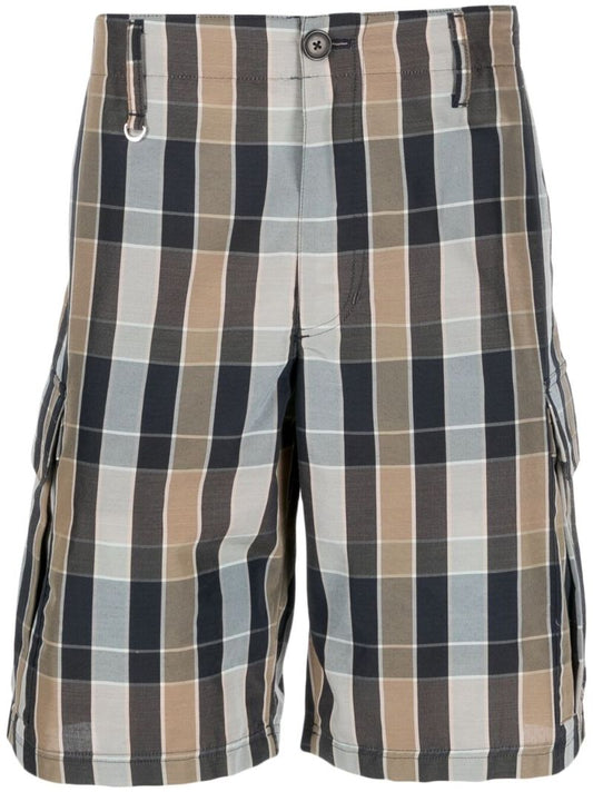 Grey Checked Bermuda Shorts