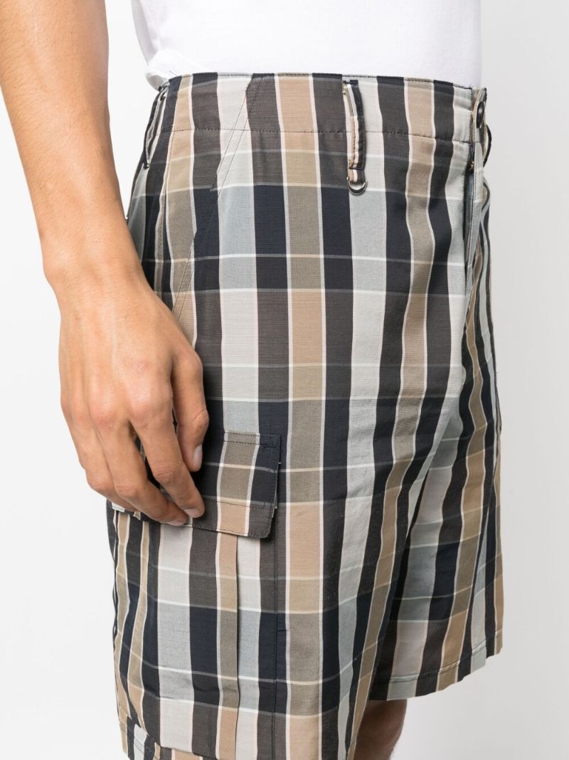 Grey Checked Bermuda Shorts