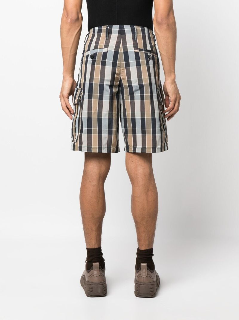 Grey Checked Bermuda Shorts