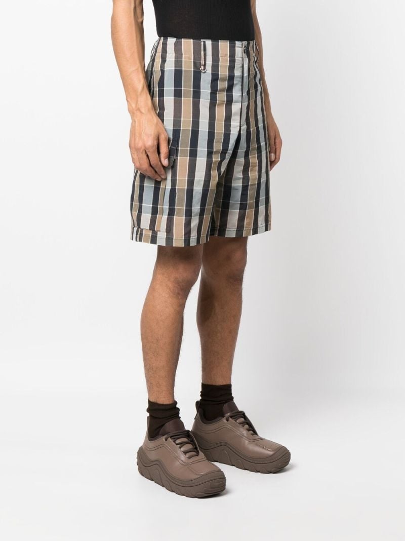 Grey Checked Bermuda Shorts