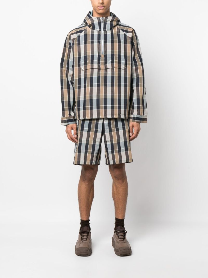 Grey Checked Bermuda Shorts