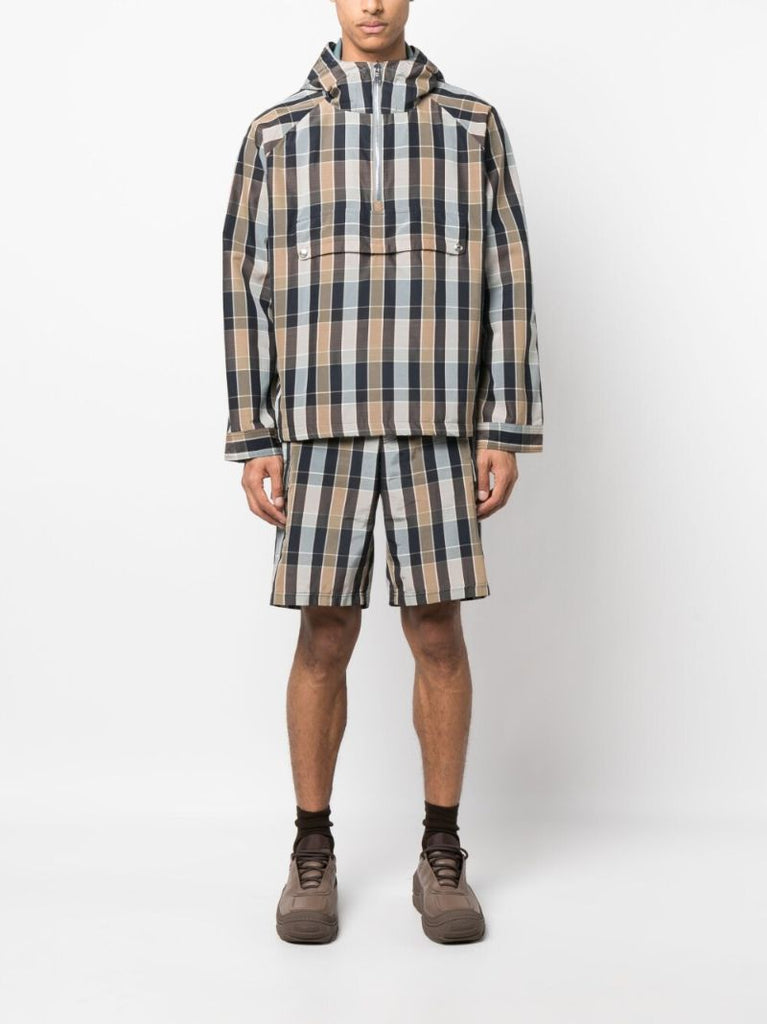Grey Checked Bermuda Shorts