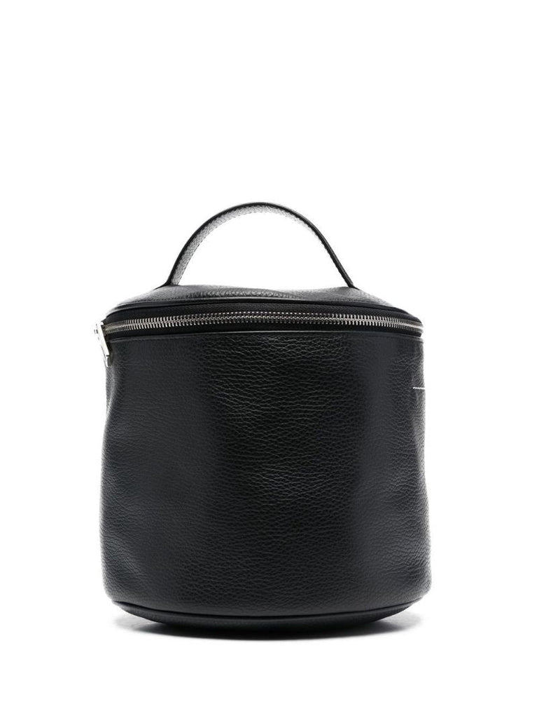 Black Hat Box Leather Bag