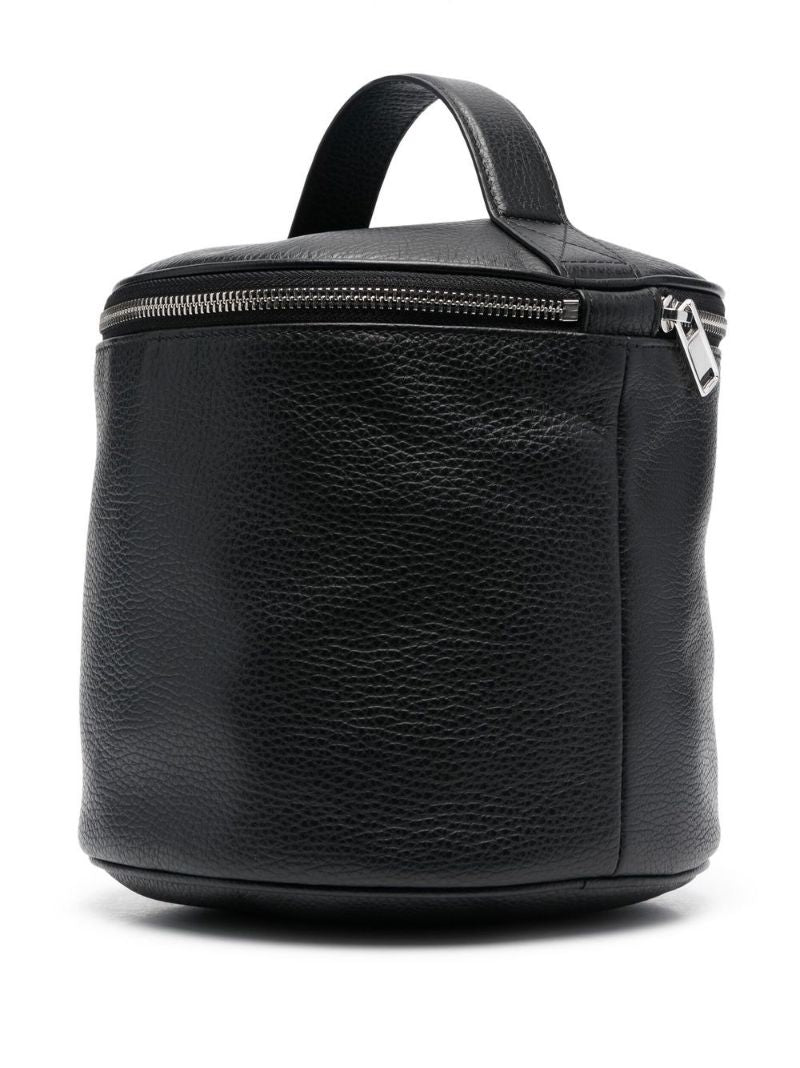 Black Hat Box Leather Bag