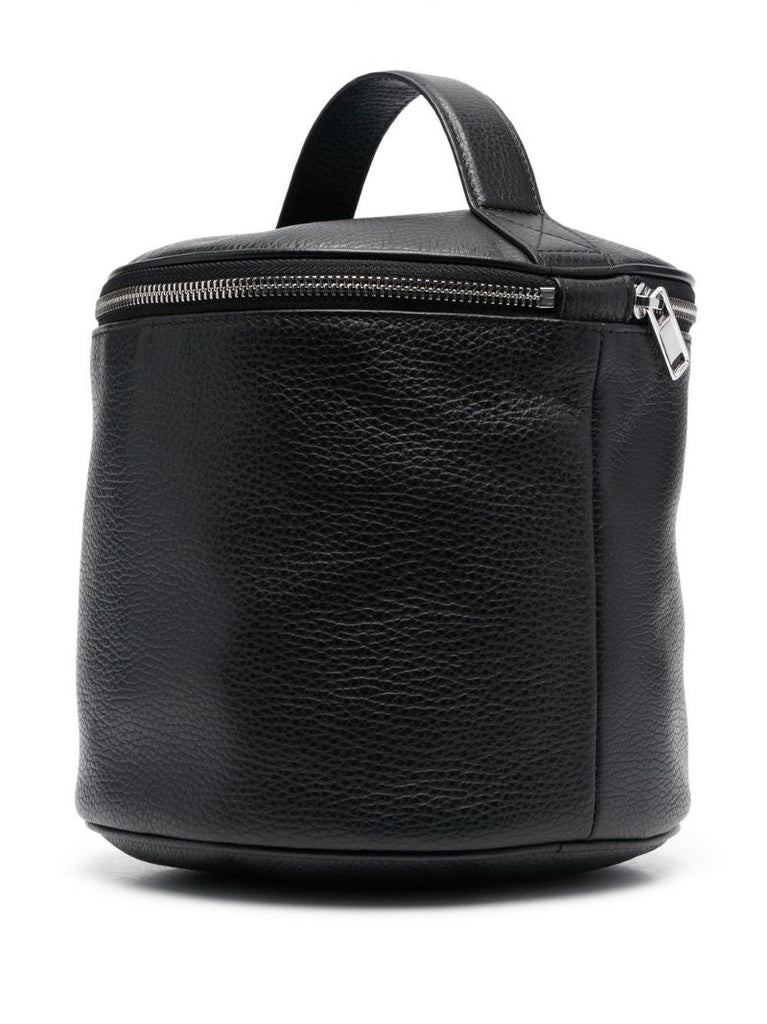 Black Hat Box Leather Bag