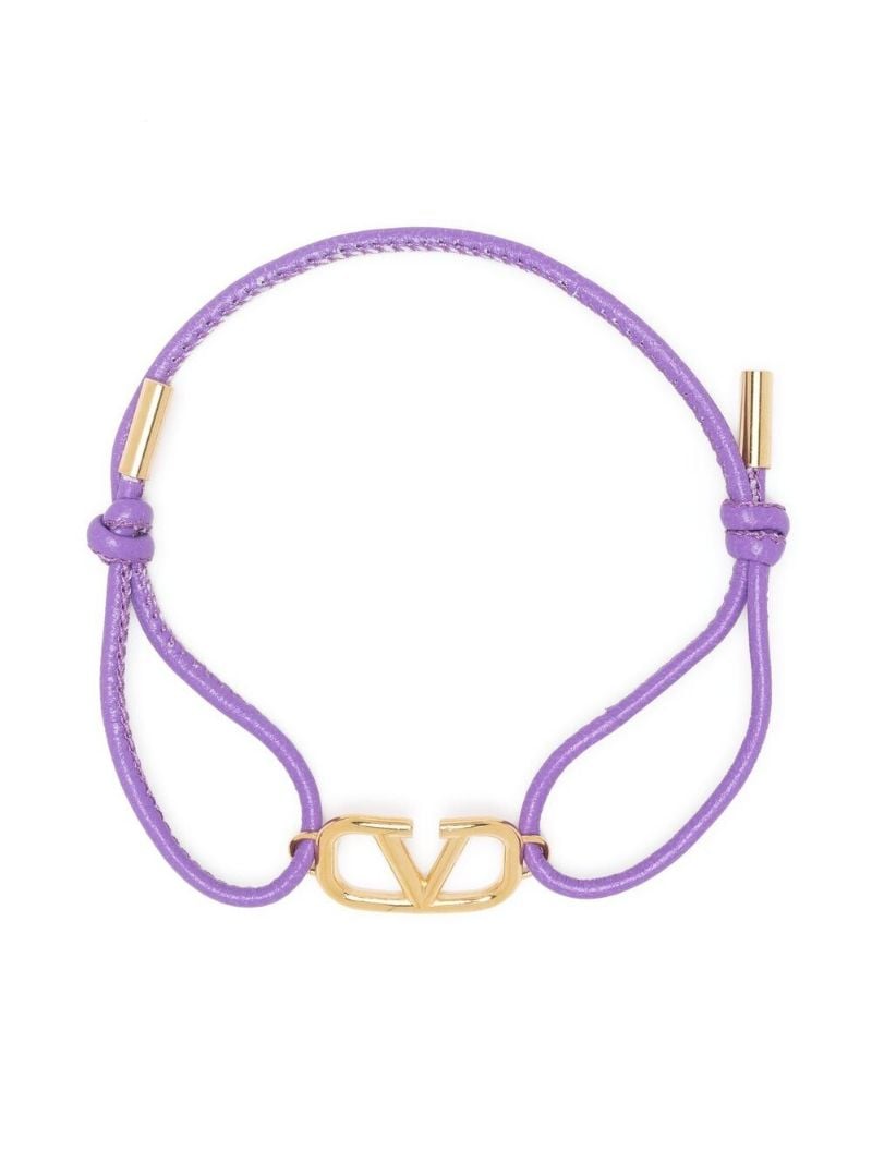 Purple Leather Vlogo Signature Bracelet