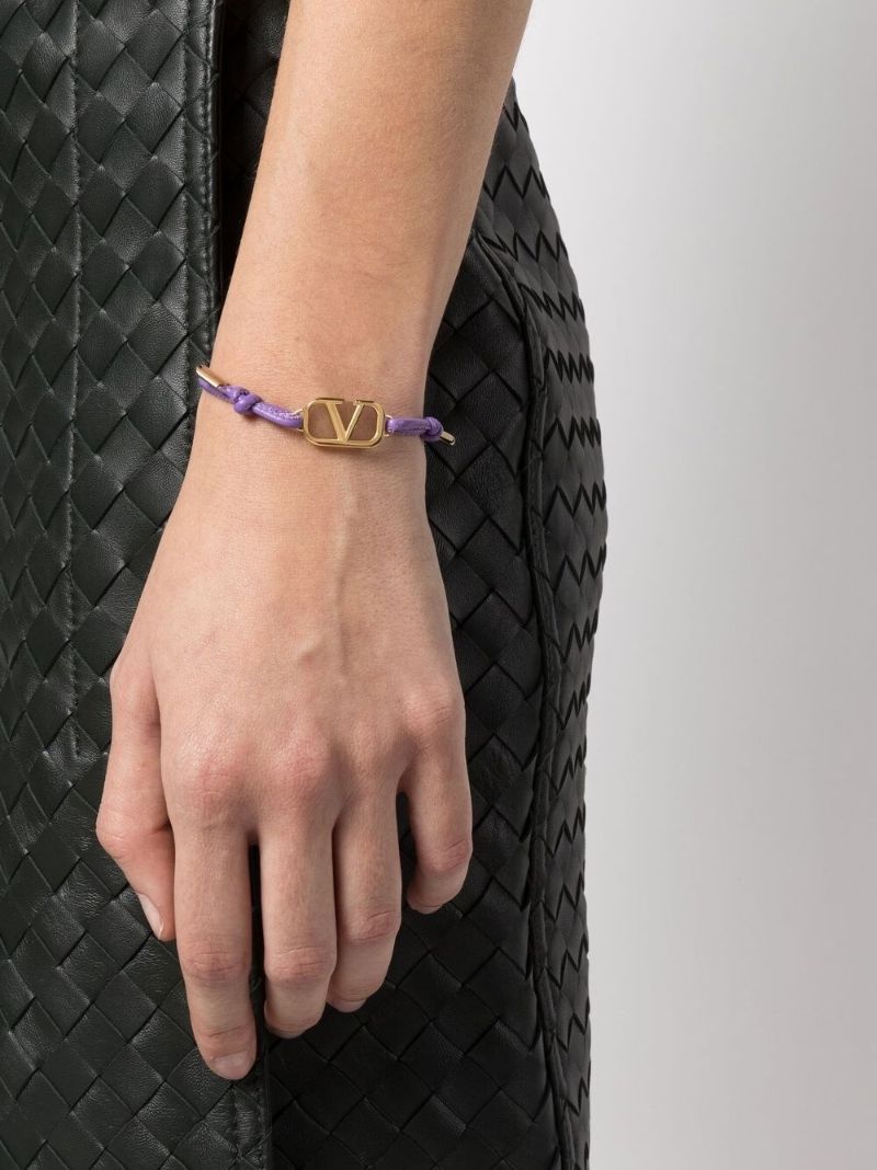 Purple Leather Vlogo Signature Bracelet
