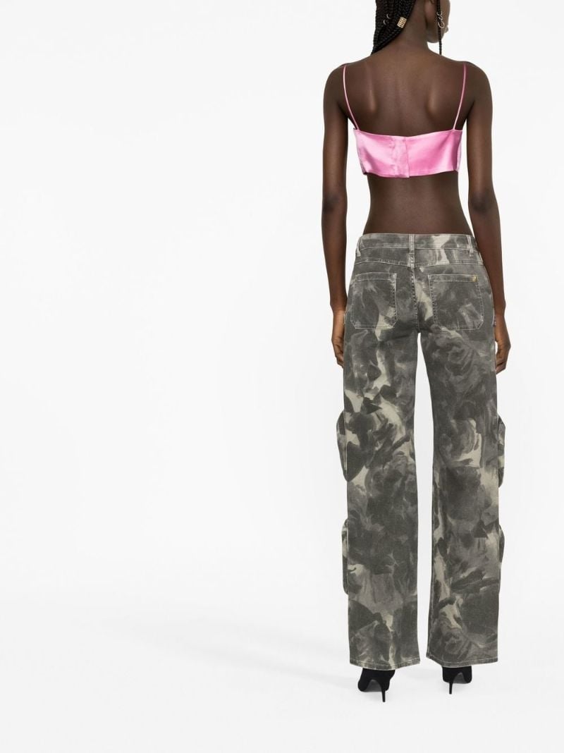 Green Camouflage Print Cargo Trousers