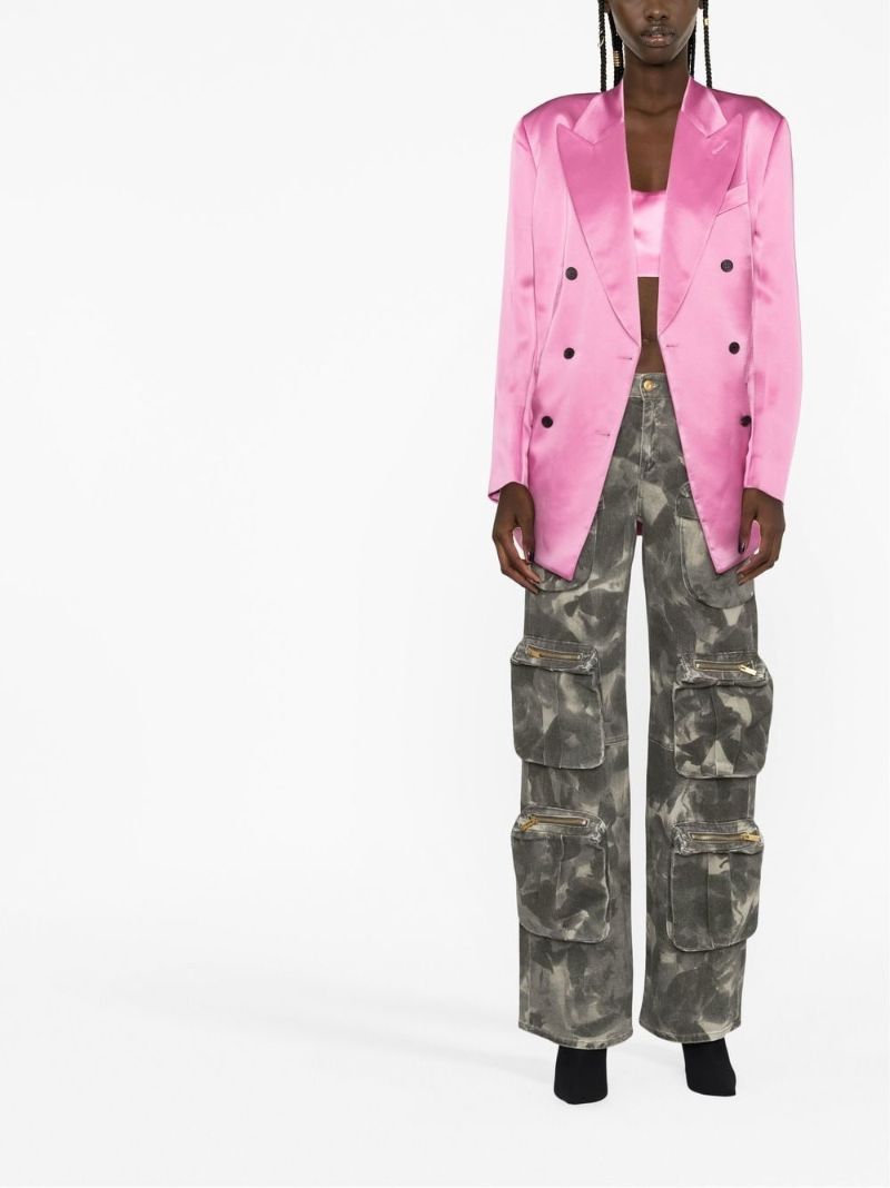 Green Camouflage Print Cargo Trousers