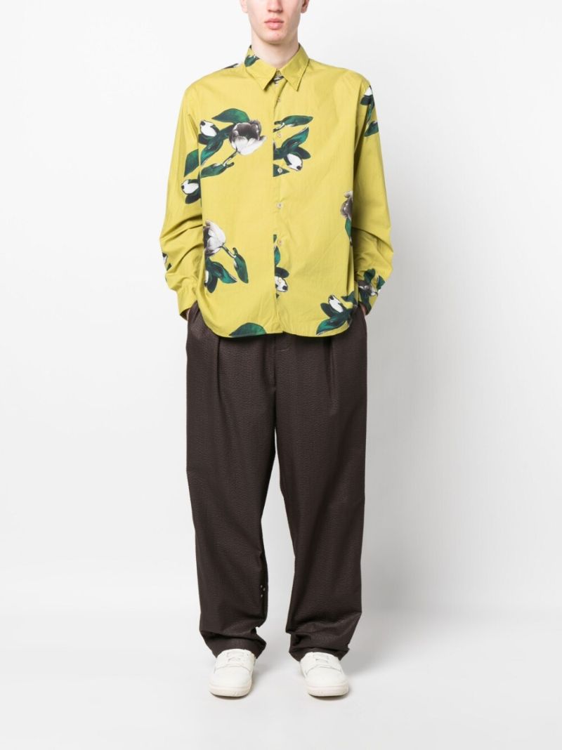 X Paul Smith Green Floral Embroidered Shirt