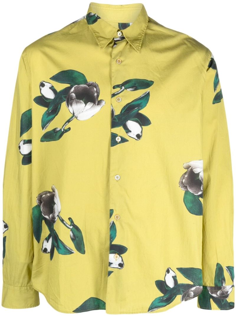 X Paul Smith Green Floral Embroidered Shirt