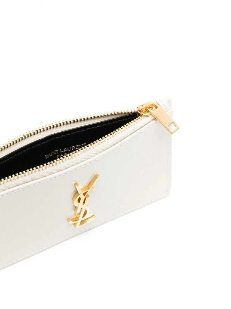 White Cassandre Leather Card Holder