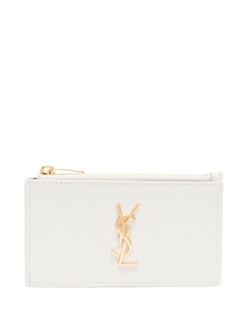 White Cassandre Leather Card Holder