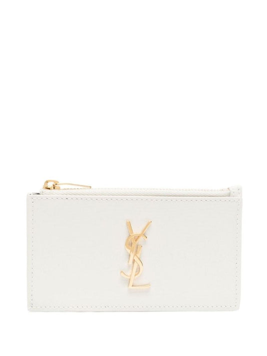 White Cassandre Leather Card Holder