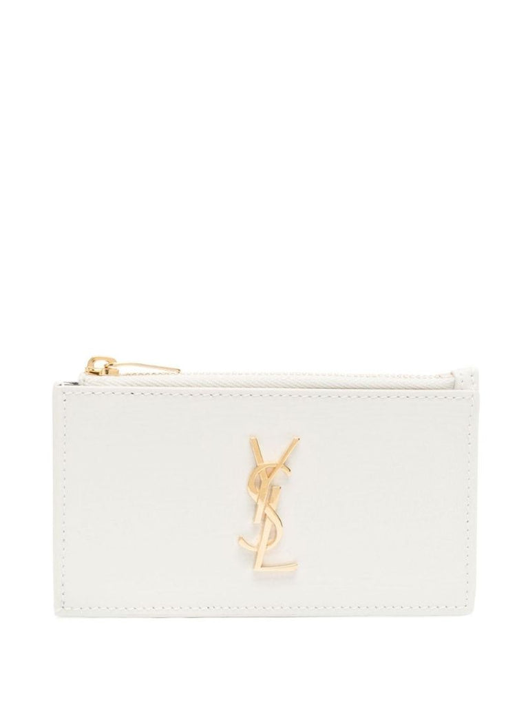 White Cassandre Leather Card Holder