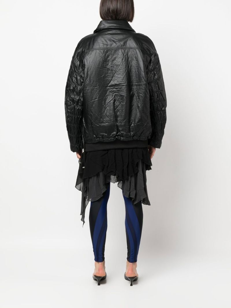 Black G-eleu Double Layer Bomber Jacket
