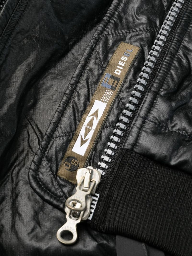 Black G-eleu Double Layer Bomber Jacket