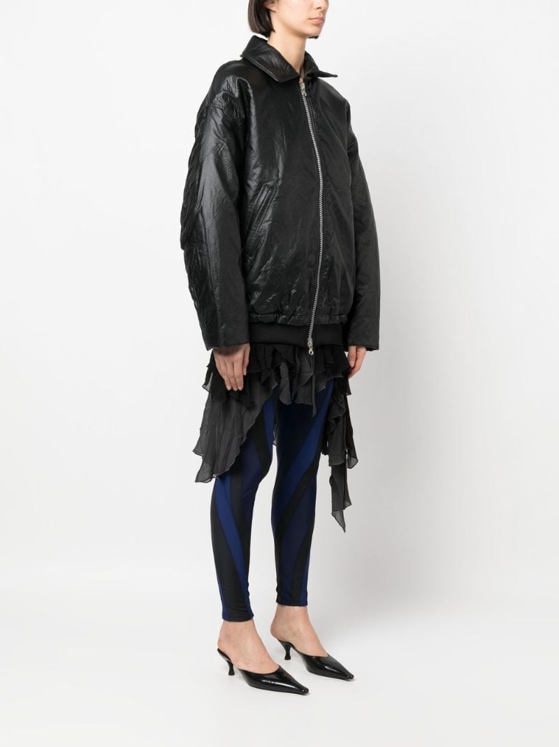 Black G-eleu Double Layer Bomber Jacket