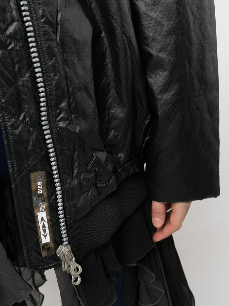 Black G-eleu Double Layer Bomber Jacket