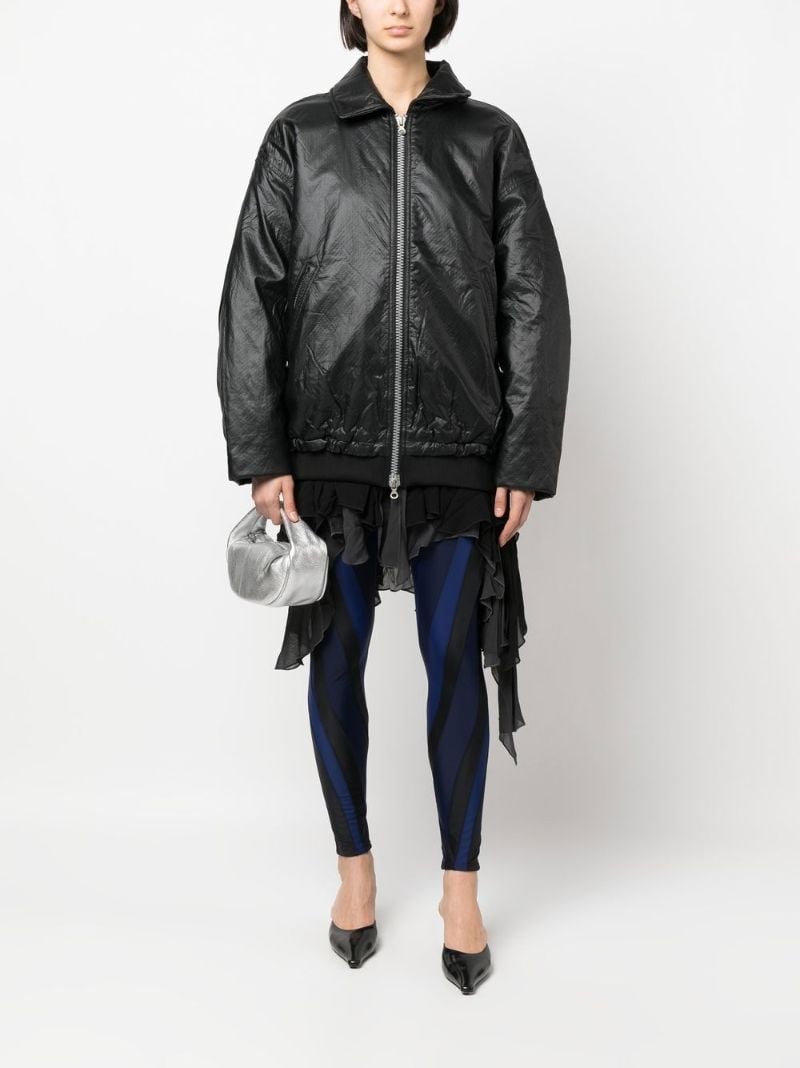 Black G-eleu Double Layer Bomber Jacket