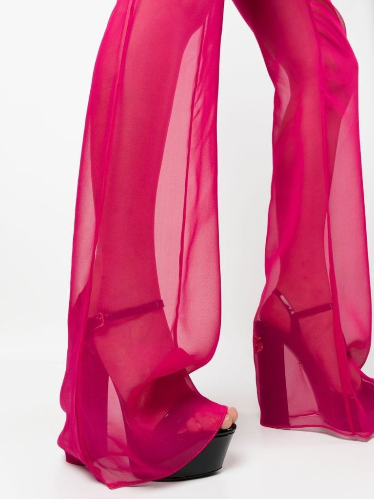 Pink Sheer Silk Trousers