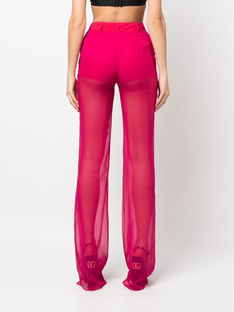 Pink Sheer Silk Trousers