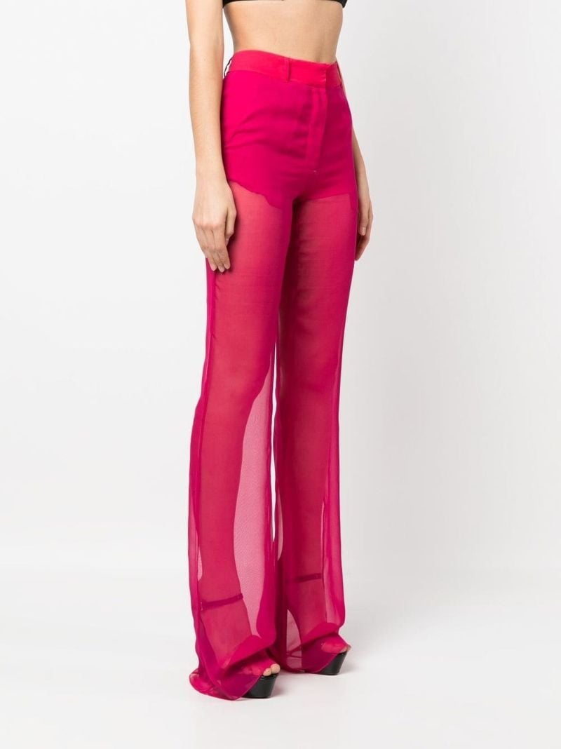 Pink Sheer Silk Trousers