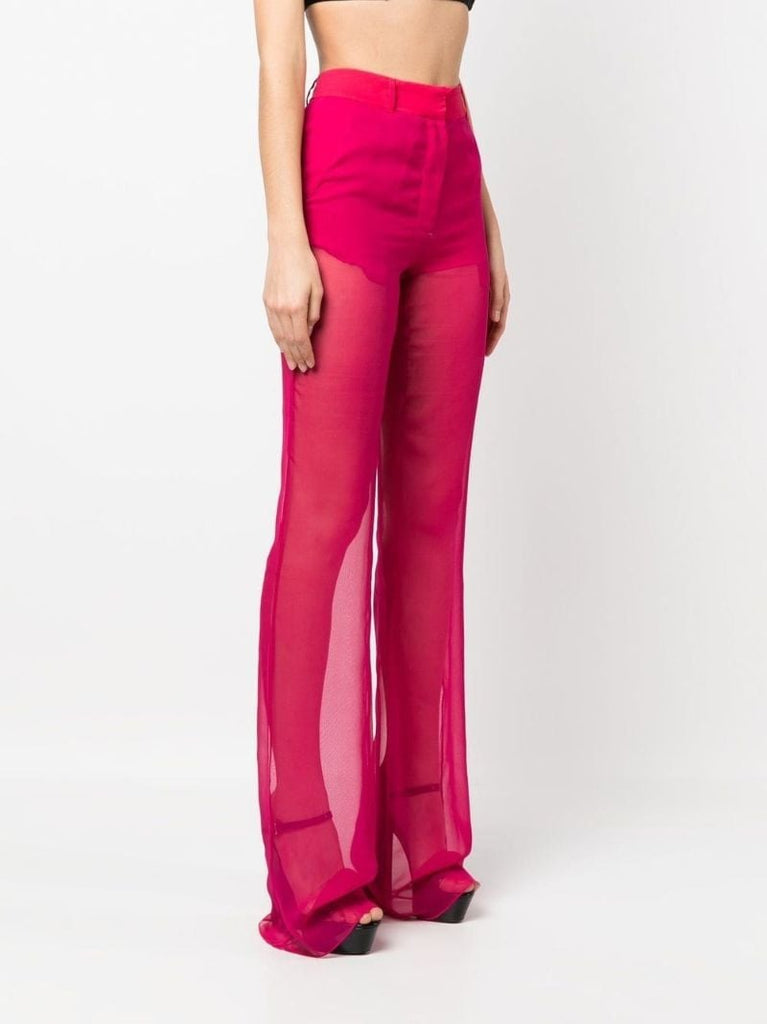 Pink Sheer Silk Trousers