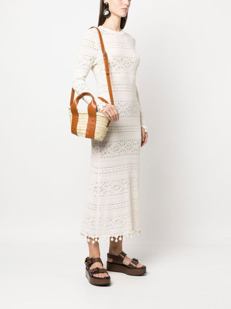 Neutral Sense Small Raffia Basket Bag