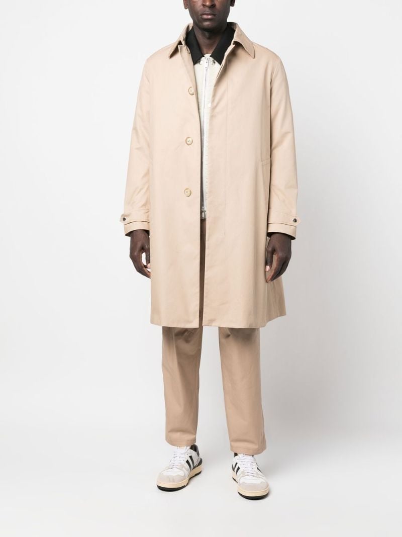 Neutral Belted Cotton Trench Coat