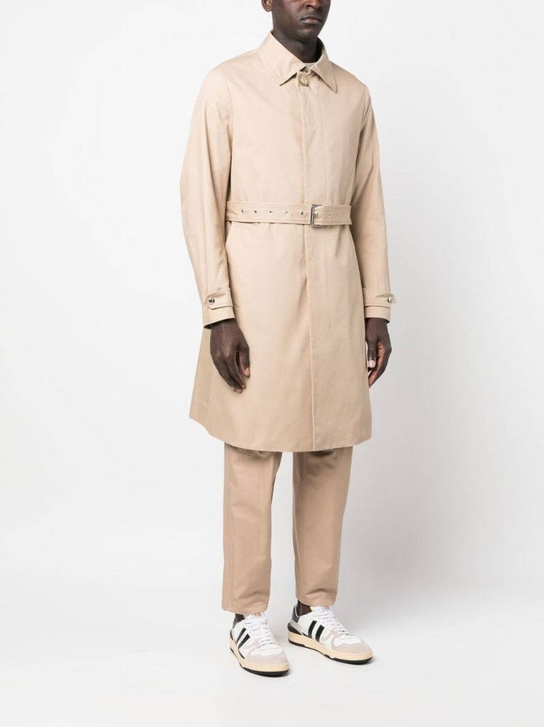 Neutral Belted Cotton Trench Coat