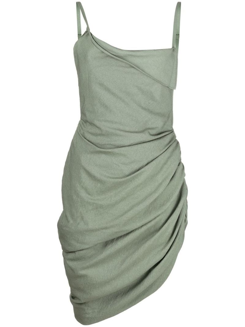 Green Saudade Open Back Mini Dress