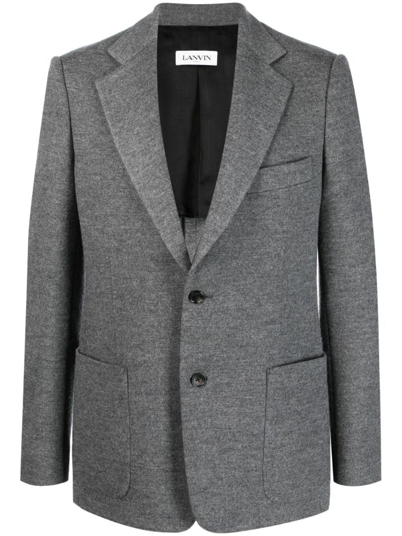 Grey MÃ_x0083_Â©lange Wool Suit Jacket